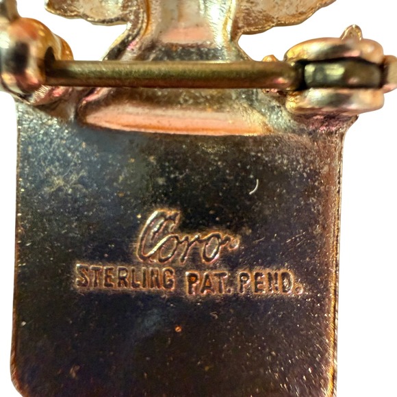 Vintage Coro WWII Sterling Sweetheart Pin Brother In Service Eagle Shield Brooch - Picture 3 of 7